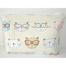 Cat Travel Toiletries Bag Large Make Up Purse Cute Geek Cats in Glasses