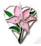 Lily Heart Suncatcher Stained Glass 020 Pink Flower - Image 3