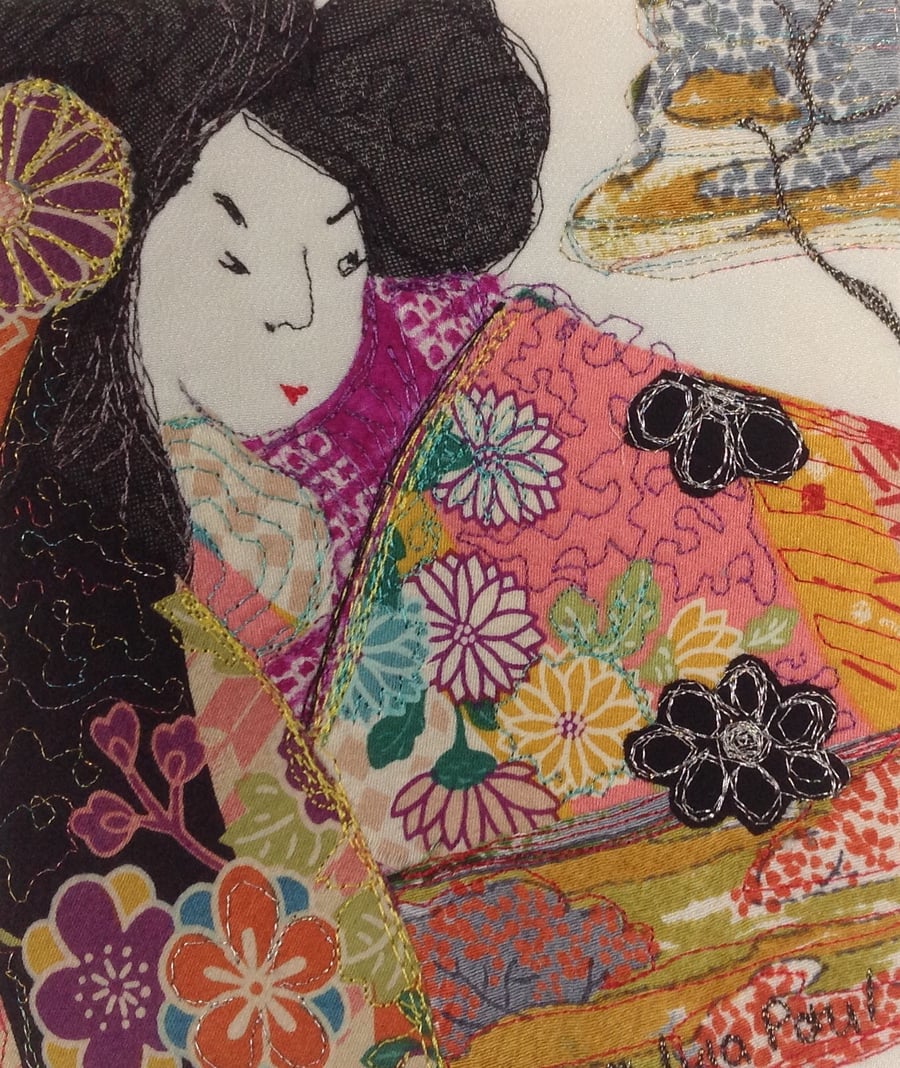 Japanese Geisha Textile Art
