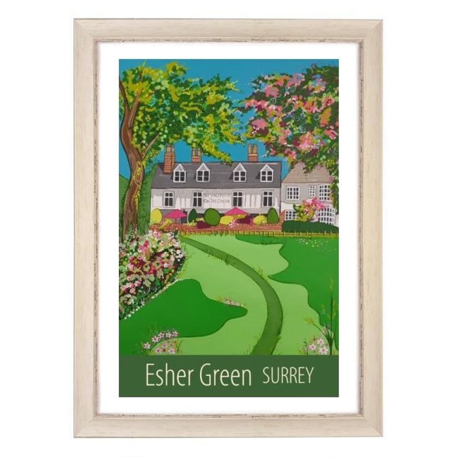 Esher Green Surrey travel poster print by Susie West
