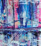 'Distant Bridge' Original A4 Framed Painting - Image 3