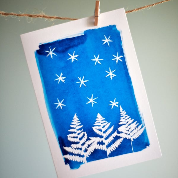 'Fern Trees' from original cyanotype