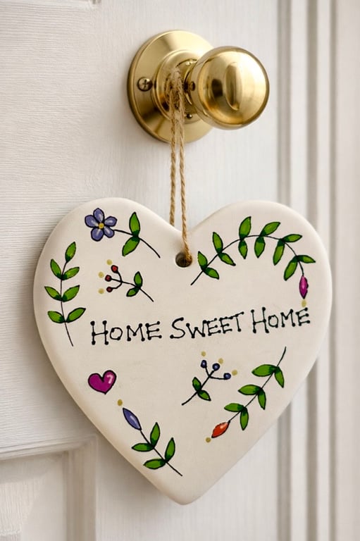Home sweet home ceramic heart 