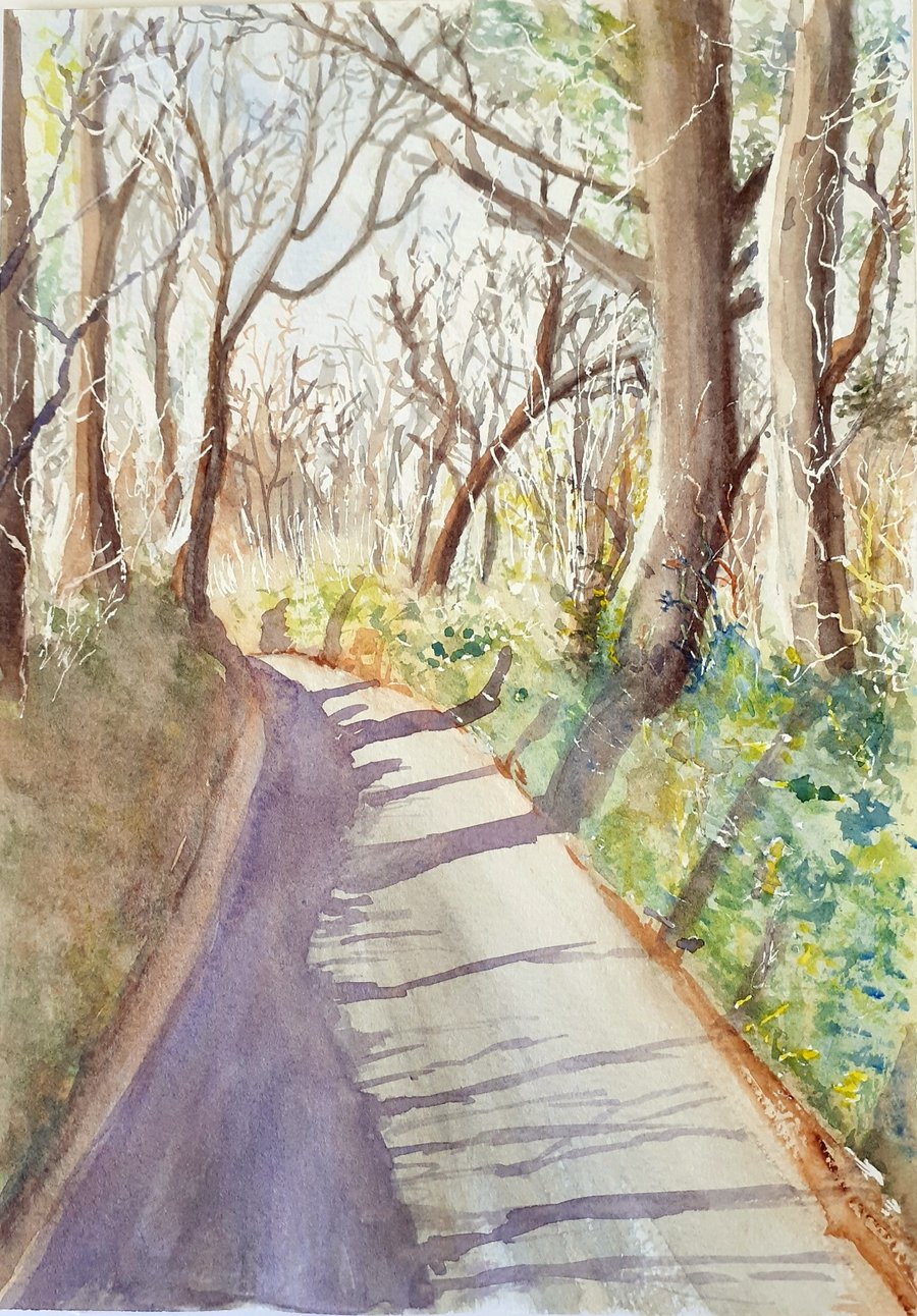 Original watercolour painting View from a Sprin... - Folksy