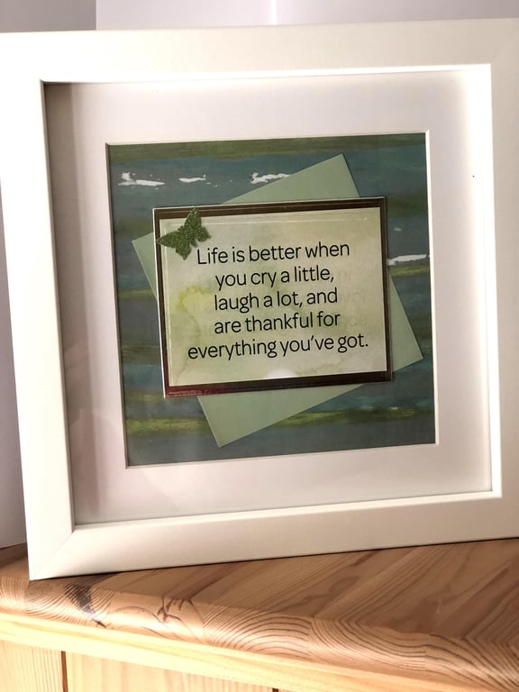 Inspirational Quote Framed Art: Handmade Butterfly Decor