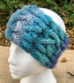 Hand knitted, lined headband featuring Celtic design ROCK POOL  - Image 2