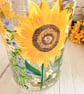 Glass Jug Hand painted with Sunflowers - Image 8