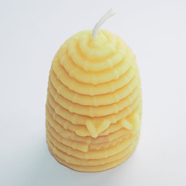 Large beeswax hive candle handmade in Wales with organic beeswax