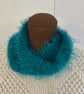 Fluffy hand knitted cowl