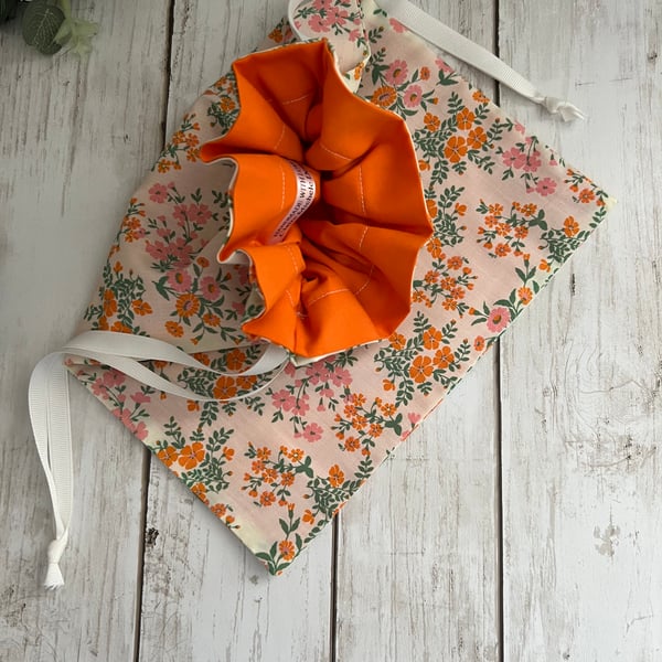 Fabric Drawstring Bag: Fully Lined Reusable Gift Bag, Toiletries Bag, Travel Bag