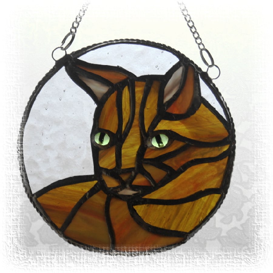 RESERVED for Amiejo - Tabby Cat Suncatcher Stained Glass