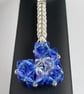 Crystal Clear AB and Blue Heart Handbag Charm, with a Chainmaille Chain, Keyring - Image 5