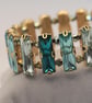 Ombre Crystal Stretch Bracelet Blue Green Glass Crystals Bracelet  - Image 4