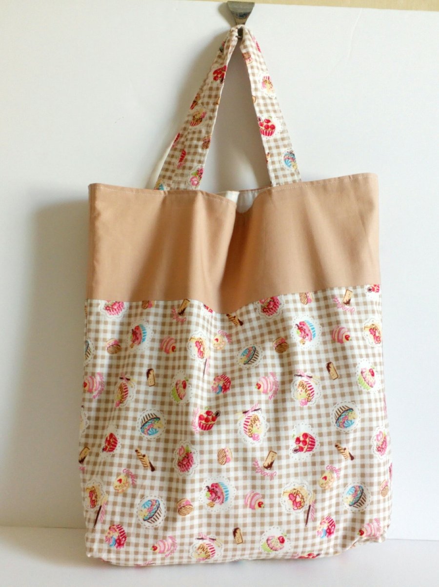 Tote bag, Shopping bag, cloth bag, fabric bag, grocery bag, cupcakes