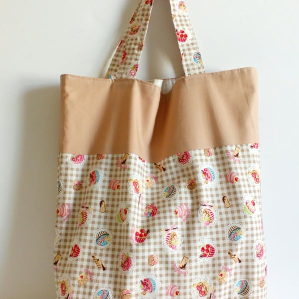 Tote bag, Shopping bag, cloth bag, fabric bag, grocery bag, cupcakes