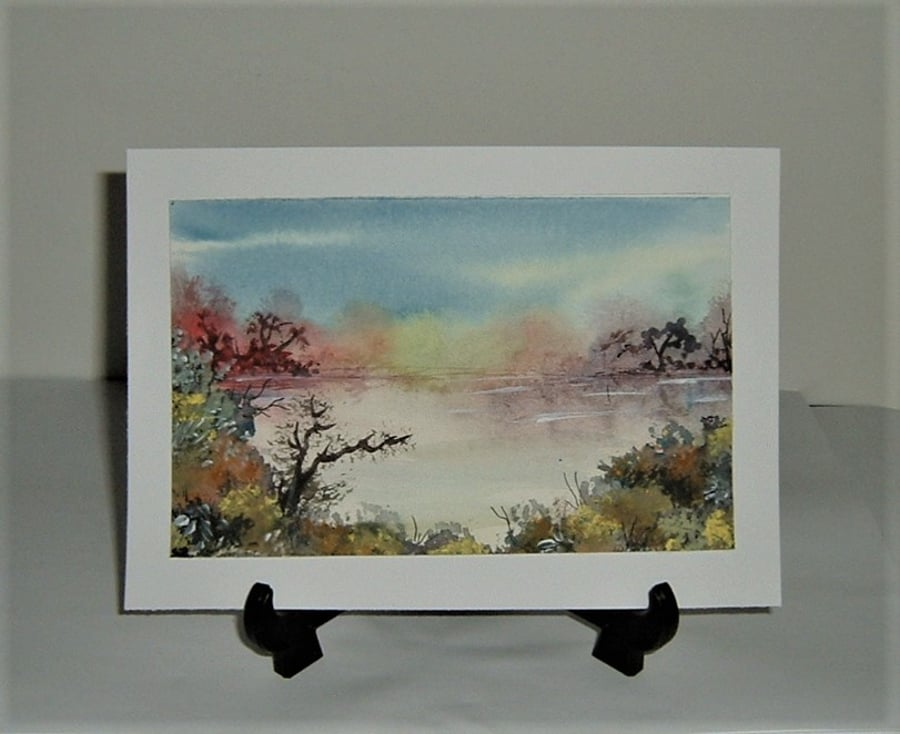 hand painted original art blank greetings card ( ref F 523.F7 )