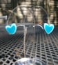 Tiny Turquoise Heart Stud Earrings - Image 5