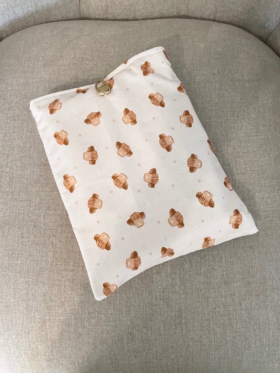 Cottage Core Highland Cow Book Sleeve