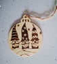 Pyrographed festive hanging bauble-shaped discs - Image 4