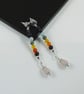 Earrings, Sterling Silver Long Droppers with a Rainbow of Gemstones - Image 8