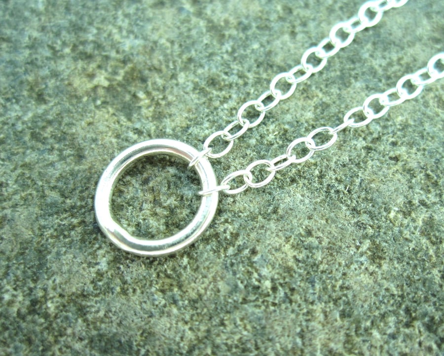 Circle Silver necklace  - Pure design - Circle necklace - Silver Circle