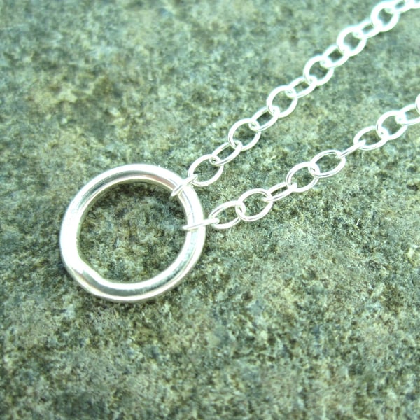 Circle Silver necklace  - Pure design - Circle necklace - Silver Circle