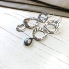 Hoop Earrings in Silver with Freshwater Pearl