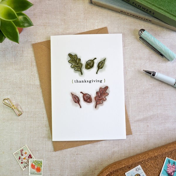 Acorn & Oak Thanksgiving Card