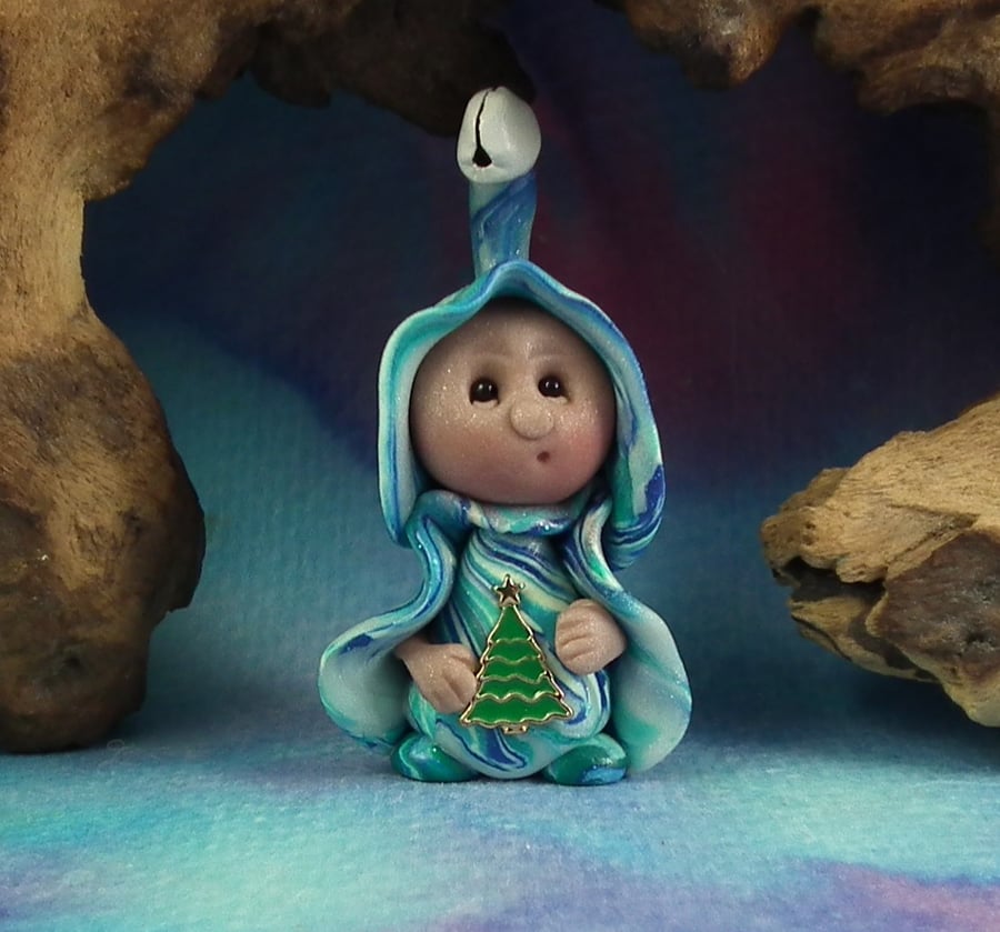 Tiny Christmas Gnome 'Tindl' Santa's helper by Ann Galvin
