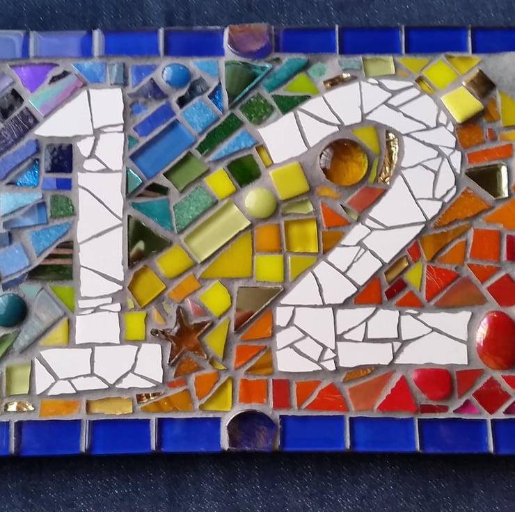 Mosaic House Number Plaques (Two digits) Folksy