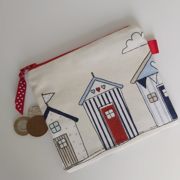 SALE Beach Huts Coin Purse