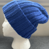 Ribbed beanie in royal blue with folded rib 