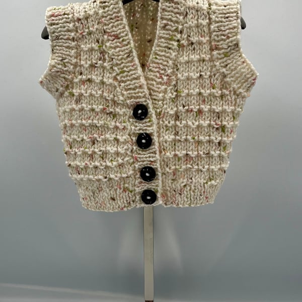 Hand knitted waistcoat 3-6m