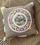 Autumn - rescued cross stitch and patchwork cushion - Image 6