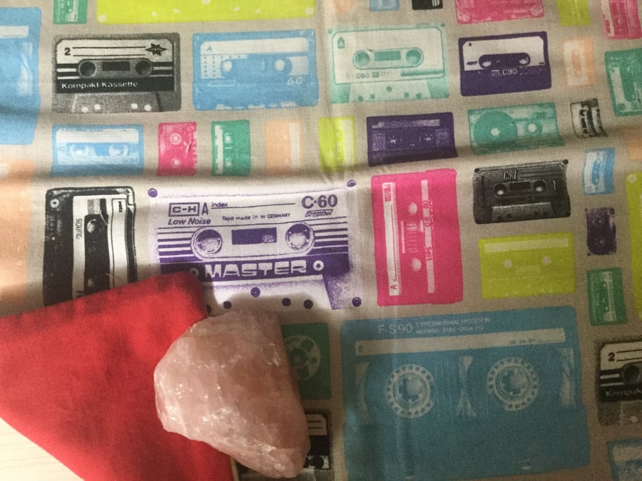 Handmade Cushion Cover - Retro Cassette Tapes