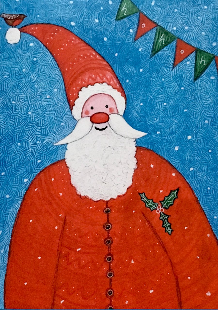Santa, Blank Christmas Card