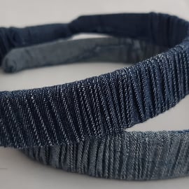 Ruffled Denim Hairband Hairdband