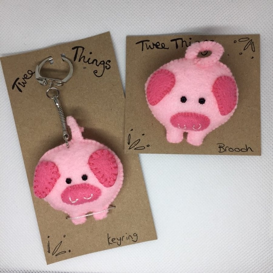 Pig Brooch or keyring