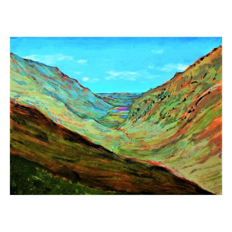 " The Valley View ", Landscape painting on canvas