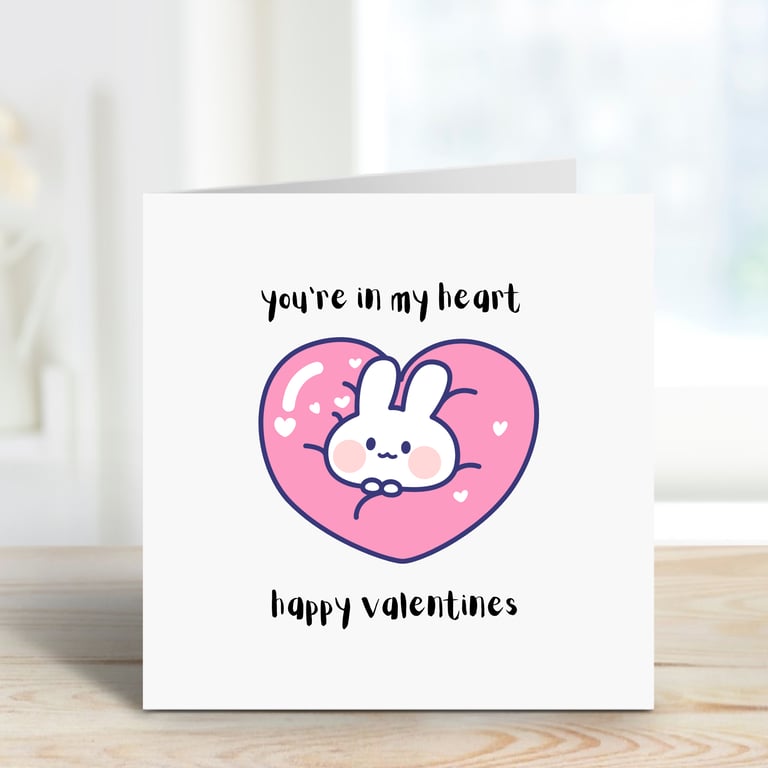 Valentines Rabbit Heart Card