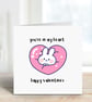 Valentines Rabbit Heart Card - Image 1