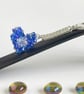 Crystal Clear AB and Blue Heart Handbag Charm, with a Chainmaille Chain, Keyring - Image 7