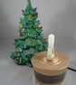 Ceramic Green Glittery Xmas Christmas Tree Table Lamp Light Ornament Decoration. - Image 4