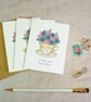 Set of 3 Violets Teacup MIni Notecards  - Image 4