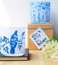 Wren and Cow Parsley Cyanotype Tea light Holder, Nature inspired gift - Image 7