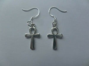 ankh cross charm hook earrings