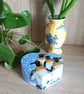 Trinket box love heart shaped, handpainted with penguins.   - Image 2