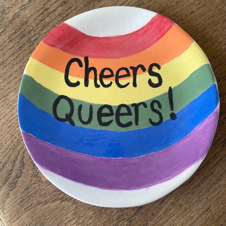 Cheers queers handmade ceramic dish 