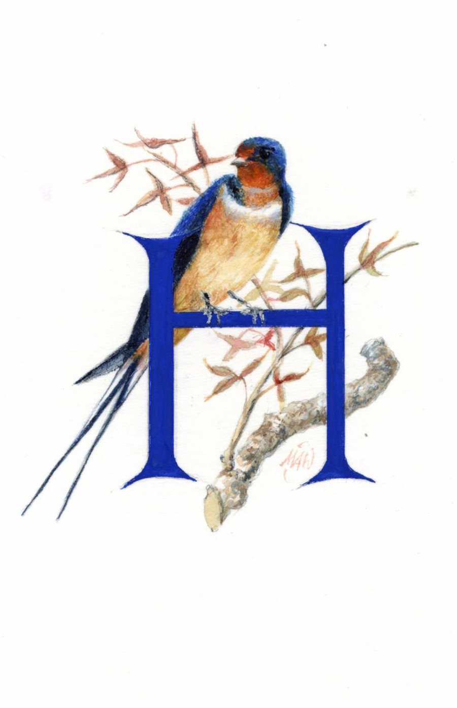 Illustrated letter 'H'