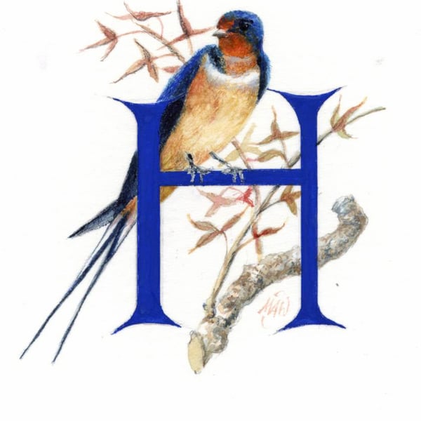 Illustrated letter 'H'